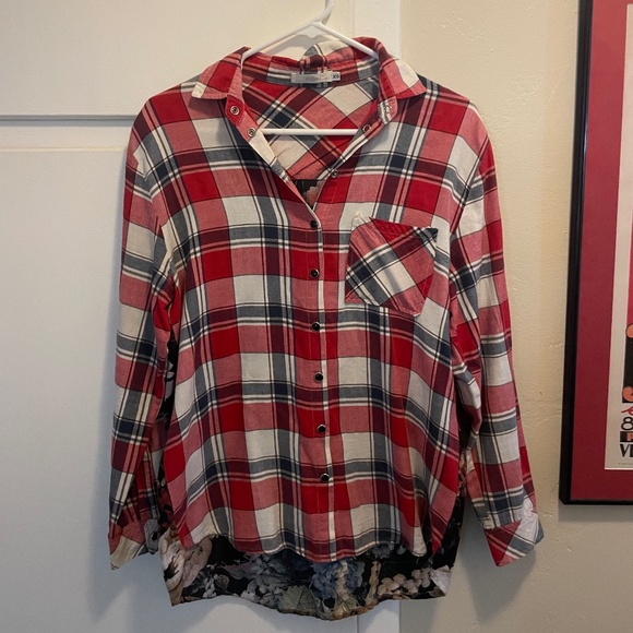 LF Brand floral print flannel button down - Picture 1 of 3